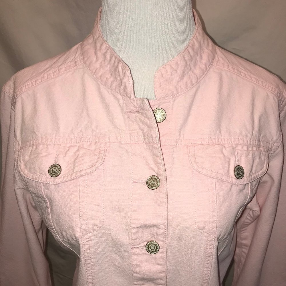 Super cute light pink, denim jacket